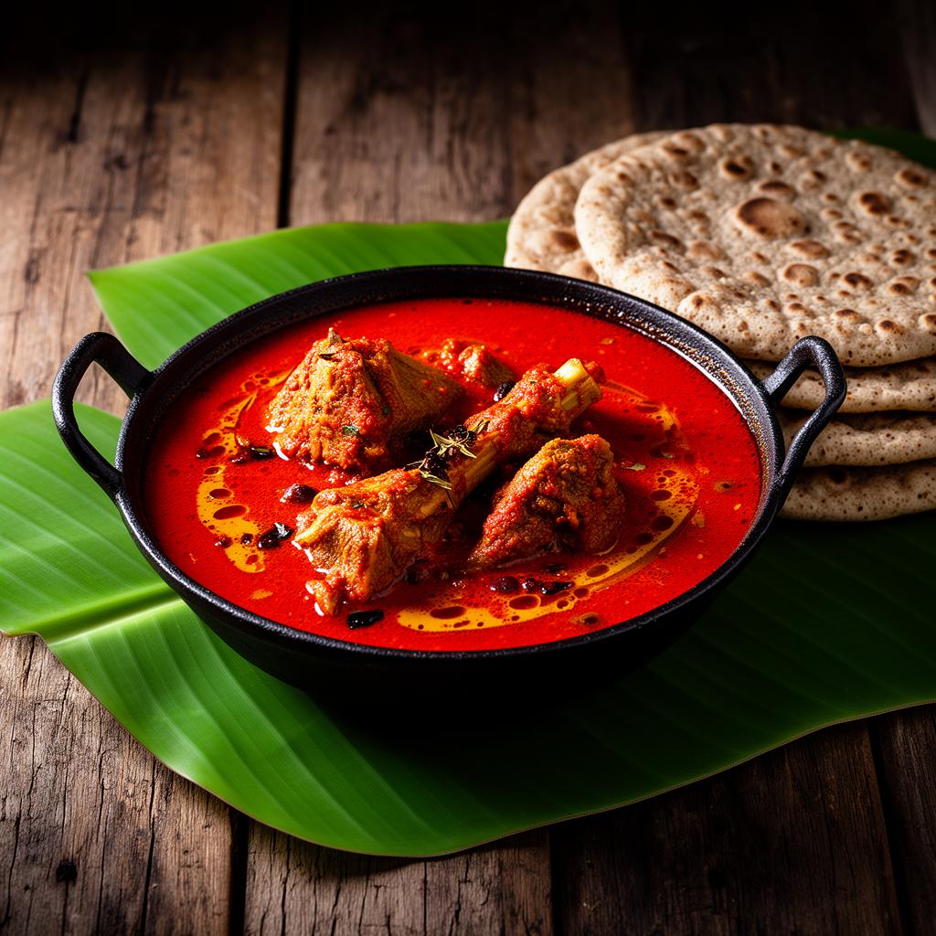 Gavran mutton rassa with bhakri